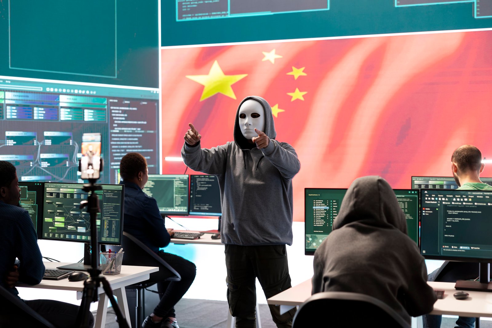 Chinese anonymous criminal recording himself asking for ransom, hacking intelligence systems and spreading false information, misleading. Autocracy communism doctrine in hybrid war.