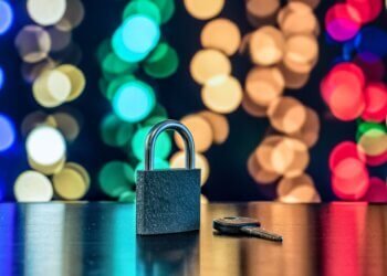 lock and key as symbol for Privacy and General Data Protection Regulation on a notebook computer