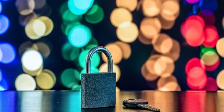 lock and key as symbol for Privacy and General Data Protection Regulation on a notebook computer